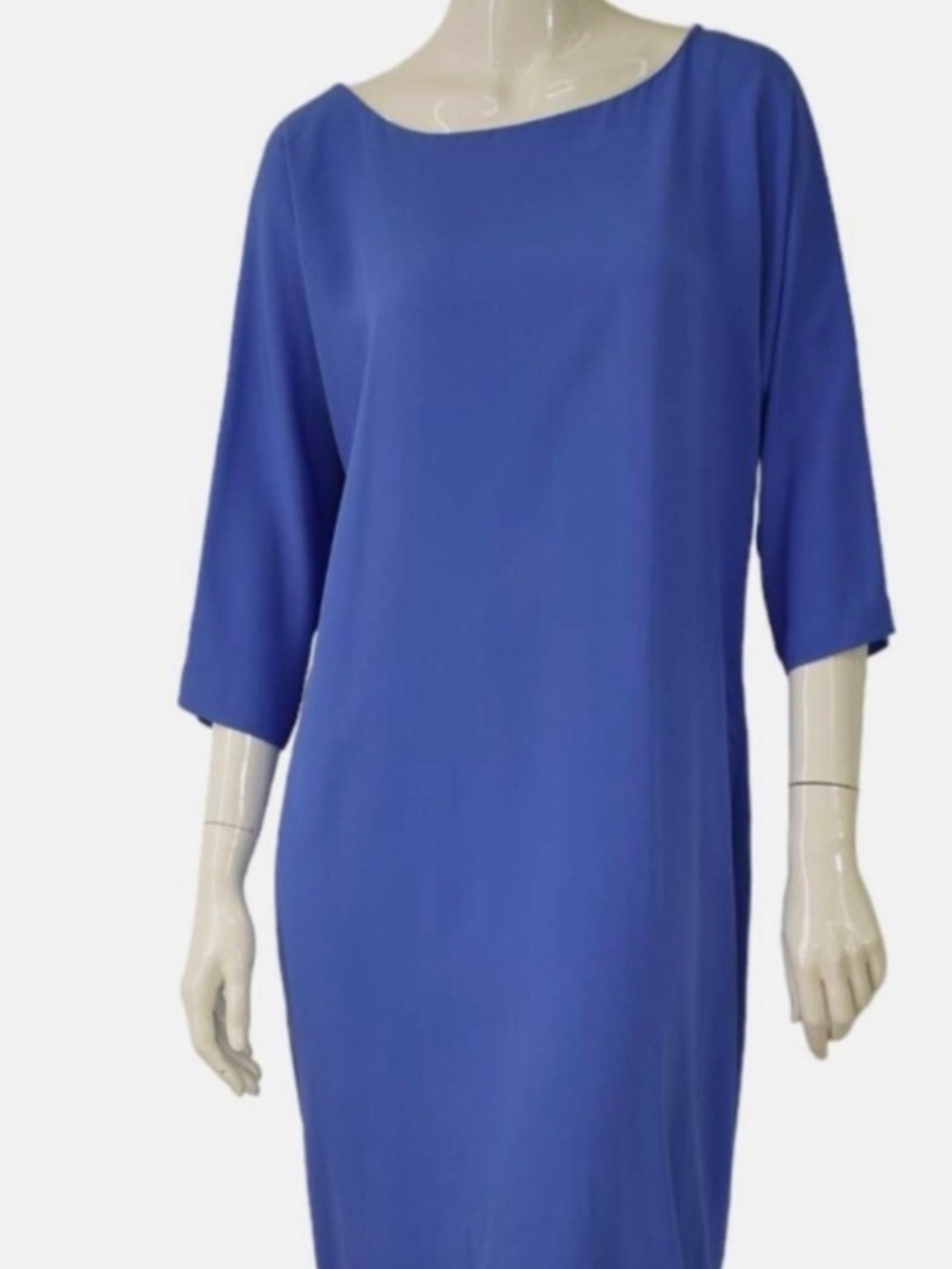 Diane von Furstenberg DVF Royal Blue 100% Silk Snap-Back Shift Dress Size 0